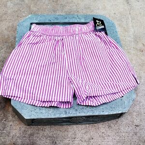 100 % cotton Art Class Girl's Size Medium 8 Striped Seersucker Shorts Red/White